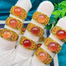 โหลดรูปภาพลงในเครื่องมือใช้ดูของ Gallery Adjustable Brass Ring with Pong Kham Stone - Thai Buddhist Collectible Amulet