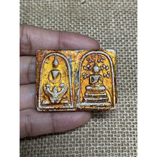 โหลดรูปภาพลงในเครื่องมือใช้ดูของ Gallery Thai Amulet Somdej Style With Gemstones, Twin Image, Wat Heritage Collectible