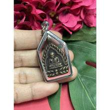 โหลดรูปภาพลงในเครื่องมือใช้ดูของ Gallery Thai Amulet Pendant Buddhist Monk Wat Bang Klan Phichit With Stainle