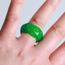 โหลดรูปภาพลงในเครื่องมือใช้ดูของ Gallery Jade Ring Size 7-8, Thai Amulet Inspired Jewelry, Cultural Keepsake
Authentic