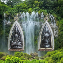 โหลดรูปภาพลงในเครื่องมือใช้ดูของ Gallery Buddha Amulet Pendant In 7-Color Metal With Frame Thai 7-Col Buddhist Sacred
