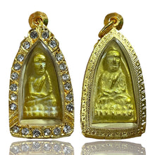 โหลดรูปภาพลงในเครื่องมือใช้ดูของ Gallery Thai Amulet Inspired by Luang Pu Toad, Two-Sided, Gold Plated Frame 
Thai Amule
