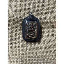 โหลดรูปภาพลงในเครื่องมือใช้ดูของ Gallery Thai Amulet Buddhist Monk Pan, Clay With Gold Leaf, Silver Frame
