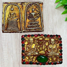 โหลดรูปภาพลงในเครื่องมือใช้ดูของ Gallery Thai Amulet Somdej Style Twin From Wat Wang Na With Gemstone Accents 
Thai Amul
