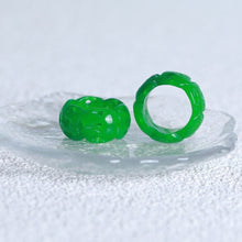โหลดรูปภาพลงในเครื่องมือใช้ดูของ Gallery Jade Ring Size 7-8, Thai Amulet Inspired Jewelry, Cultural Keepsake 
Authentic
