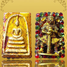 โหลดรูปภาพลงในเครื่องมือใช้ดูของ Gallery Thai Amulet Somdej Style with Gemstones Wat Phra Kaew Inspired by Buddhist Monk
